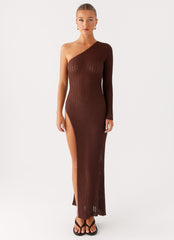 Kerri Knit Maxi Dress Dark Chocolate 1