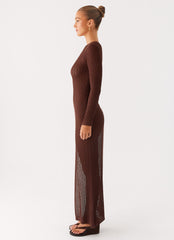 Kerri Knit Maxi Dress Dark Chocolate 2