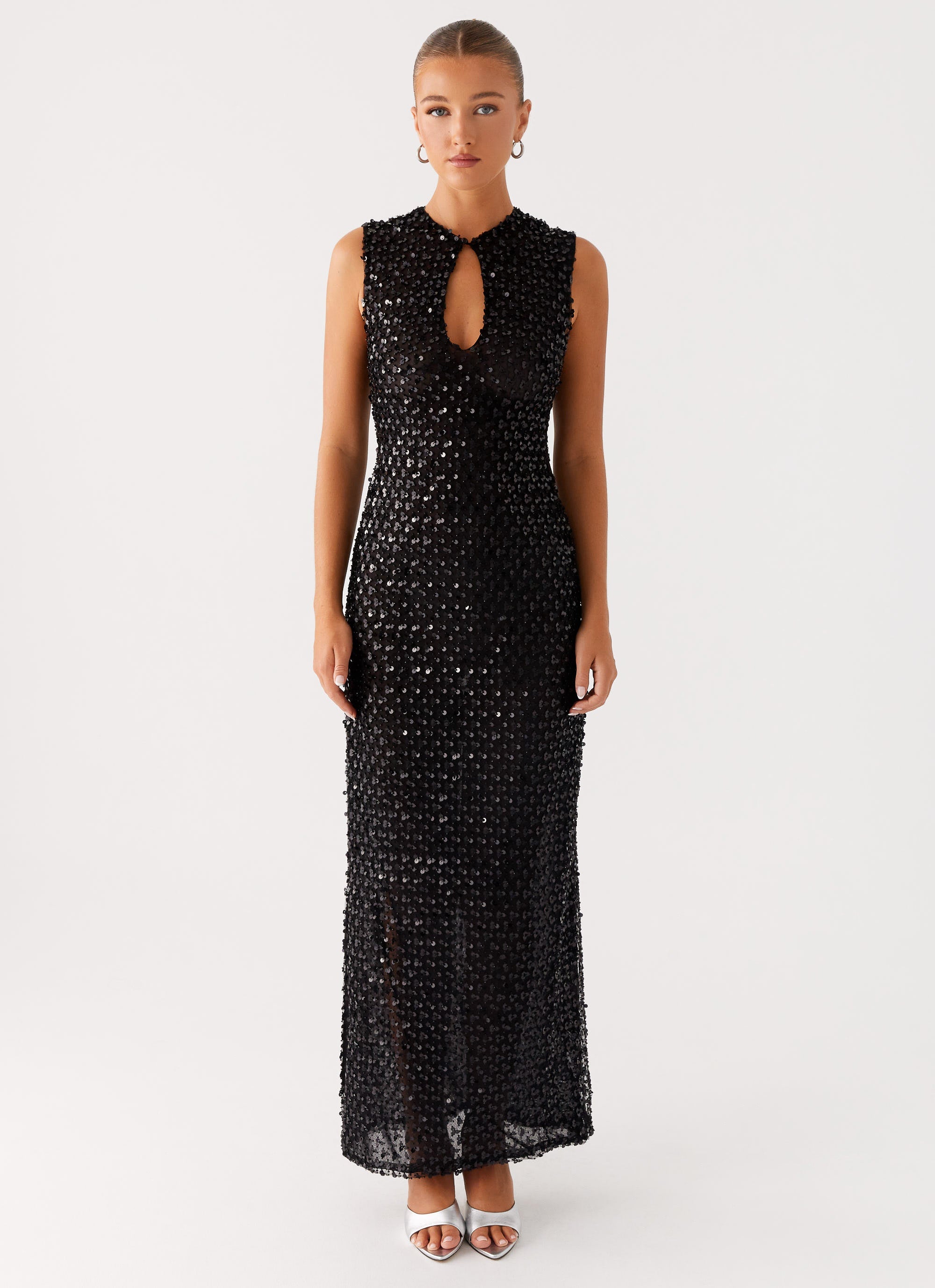 Kore Sequin Maxi Dress Black 1