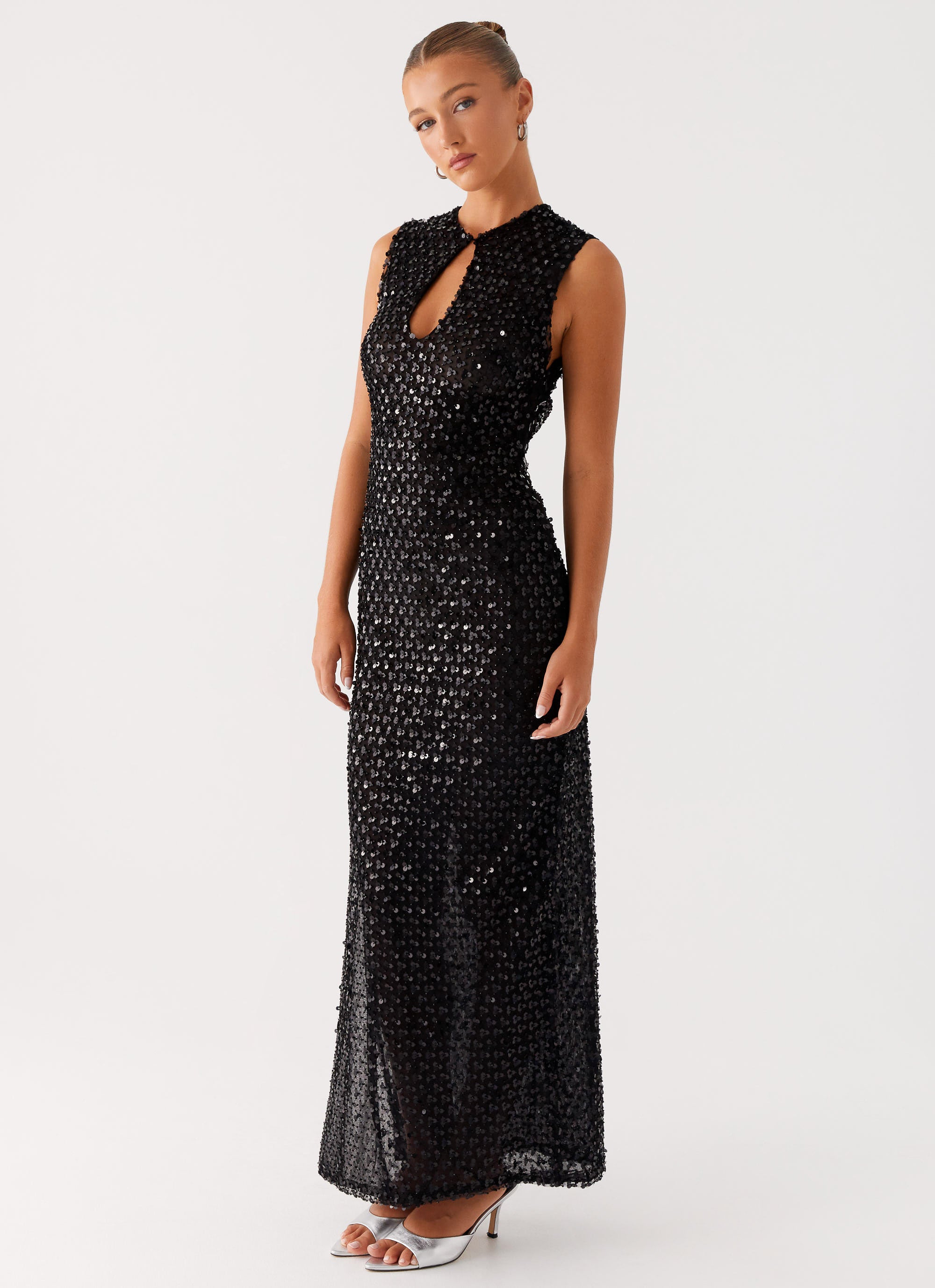 Kore Sequin Maxi Dress Black 2