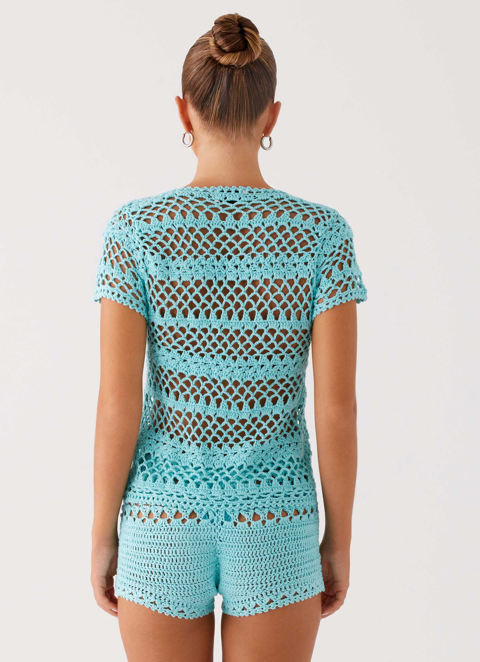Kristelle Crochet Top Turquoise 4 Peppermayo