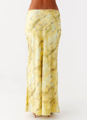 Kylo Low Rise Maxi Skirt - Yellow Tie Dye