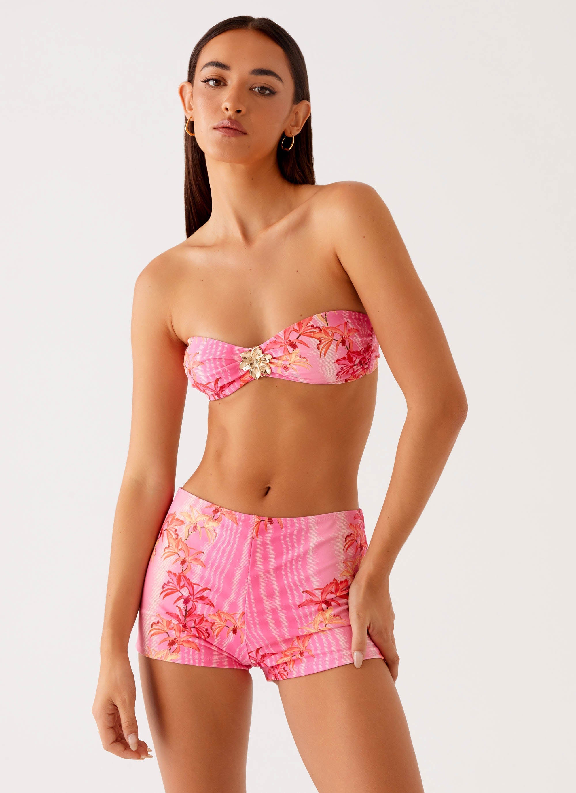 Layli Swim Shorts Tropical Pink Print 5 Peppermayo