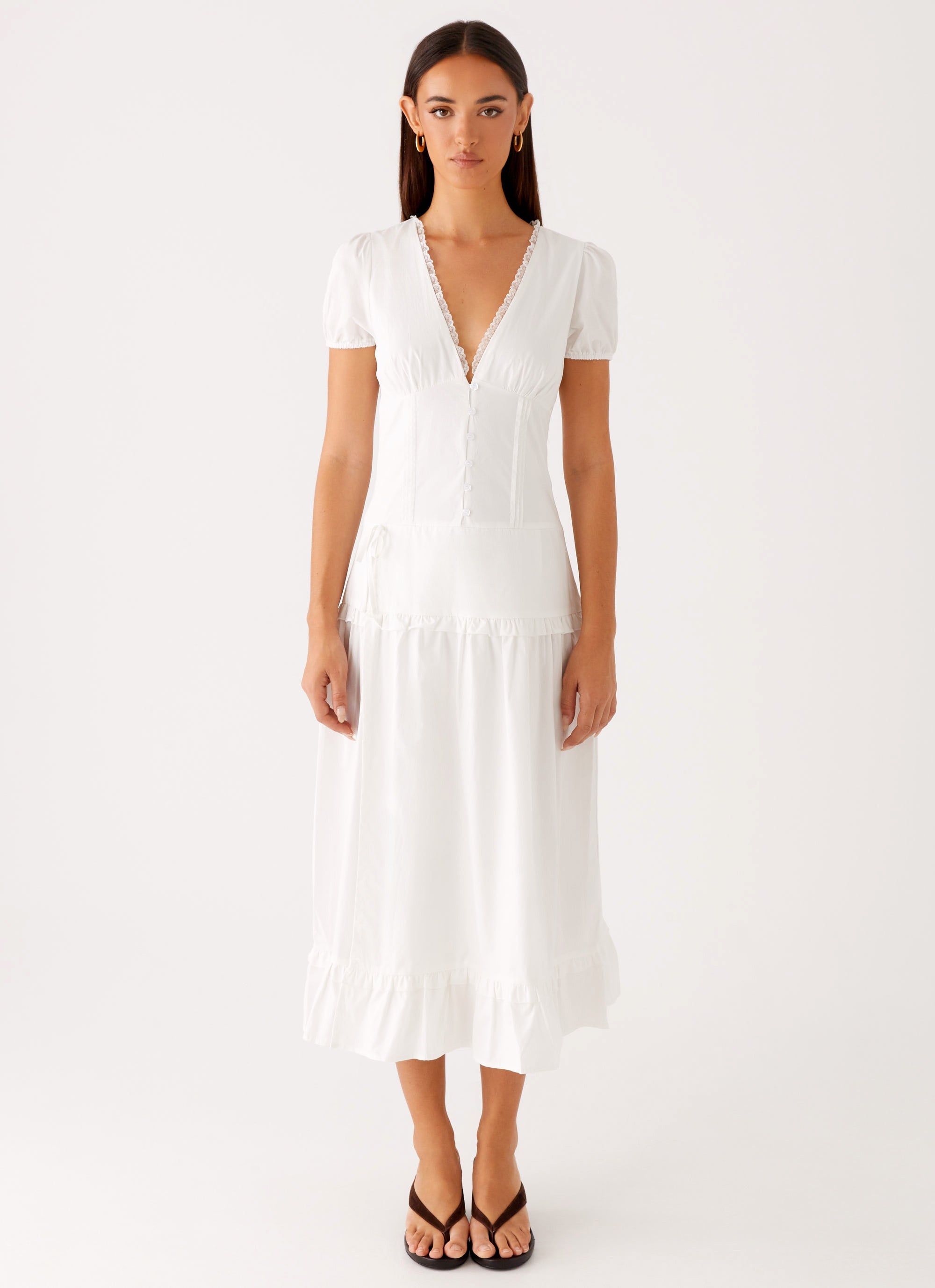 London Midi Dress White 1 Peppermayo