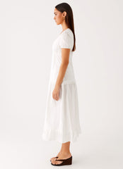 London Midi Dress White 2 Peppermayo