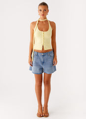 Madden Knit Scarf Top Yellow 1 Peppermayo