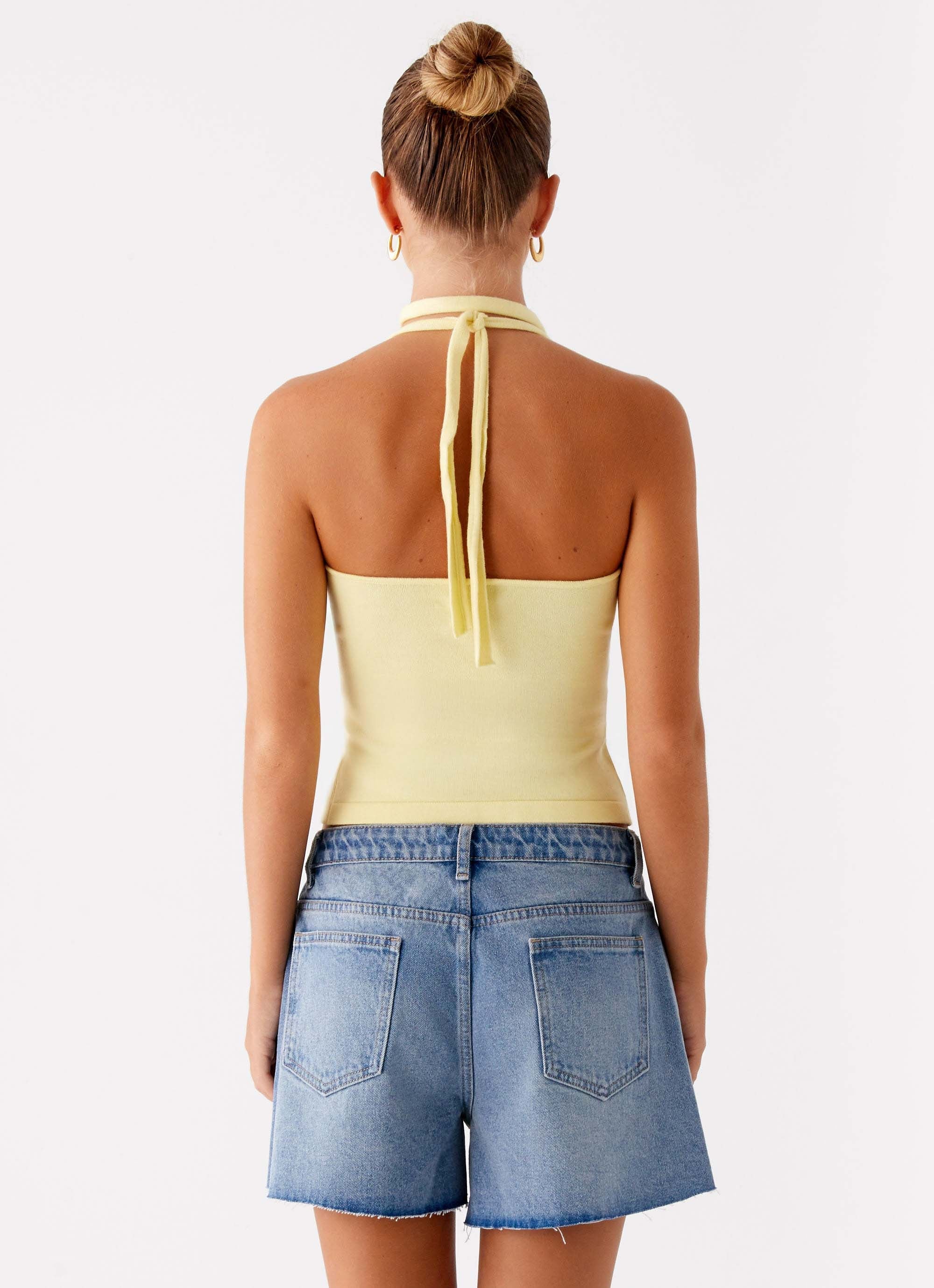 Madden Knit Scarf Top Yellow 3 Peppermayo