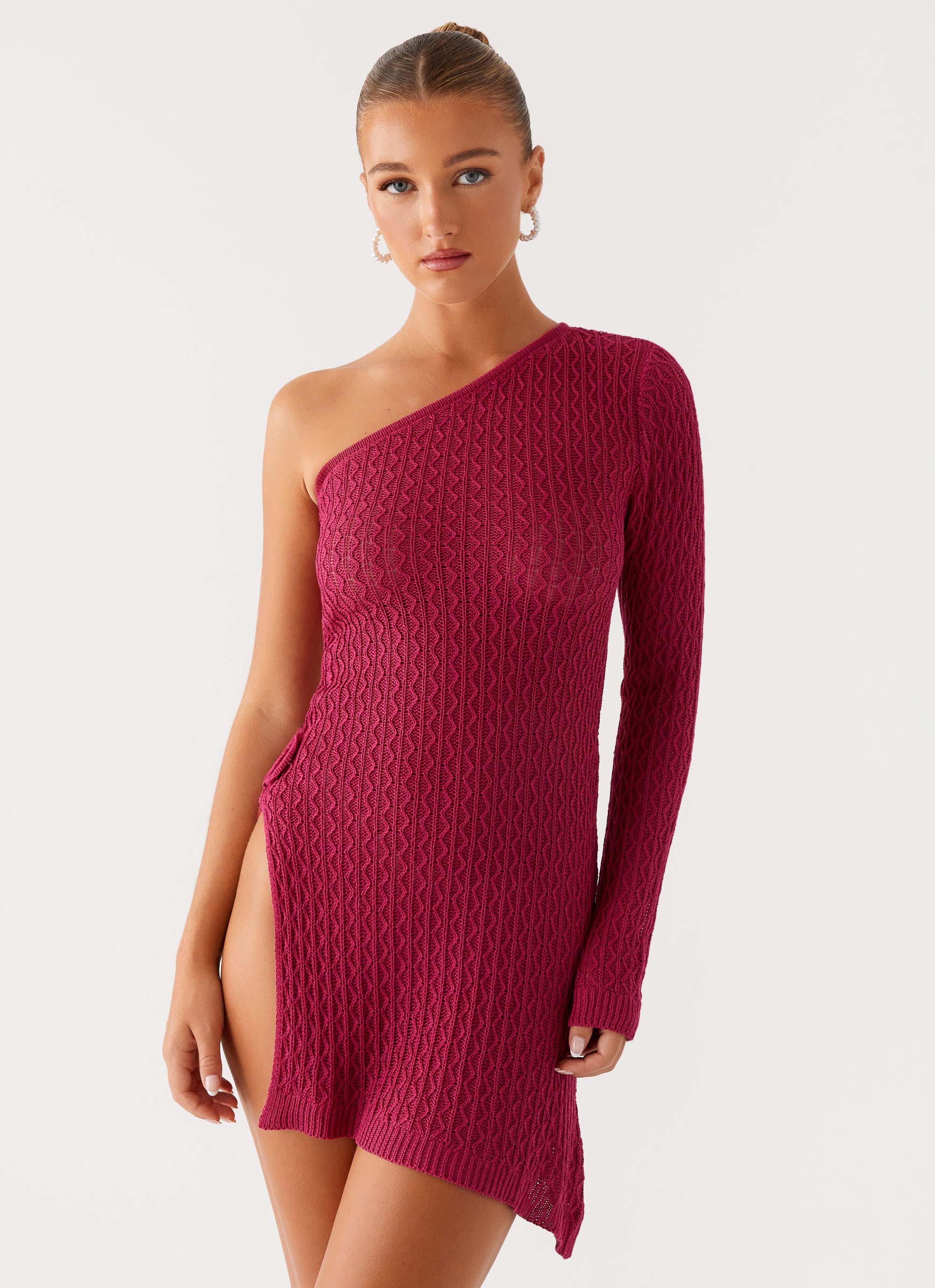 Medda Knit Mini Dress Hot Pink 4