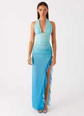 Moraya Halterneck Maxi Dress Blue Gradient 1 Peppermayo
