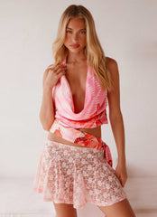 Nessie Cowl Neck Top Tropical Pink 6