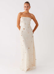 Orelli Shell Sequin Knit Maxi Dress - Ivory