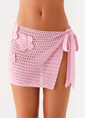 Palazzo Crochet Wrap Skirt Pink 4 Peppermayo