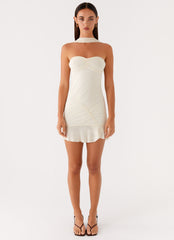 Pari Open Back Mini Dress Ivory 1