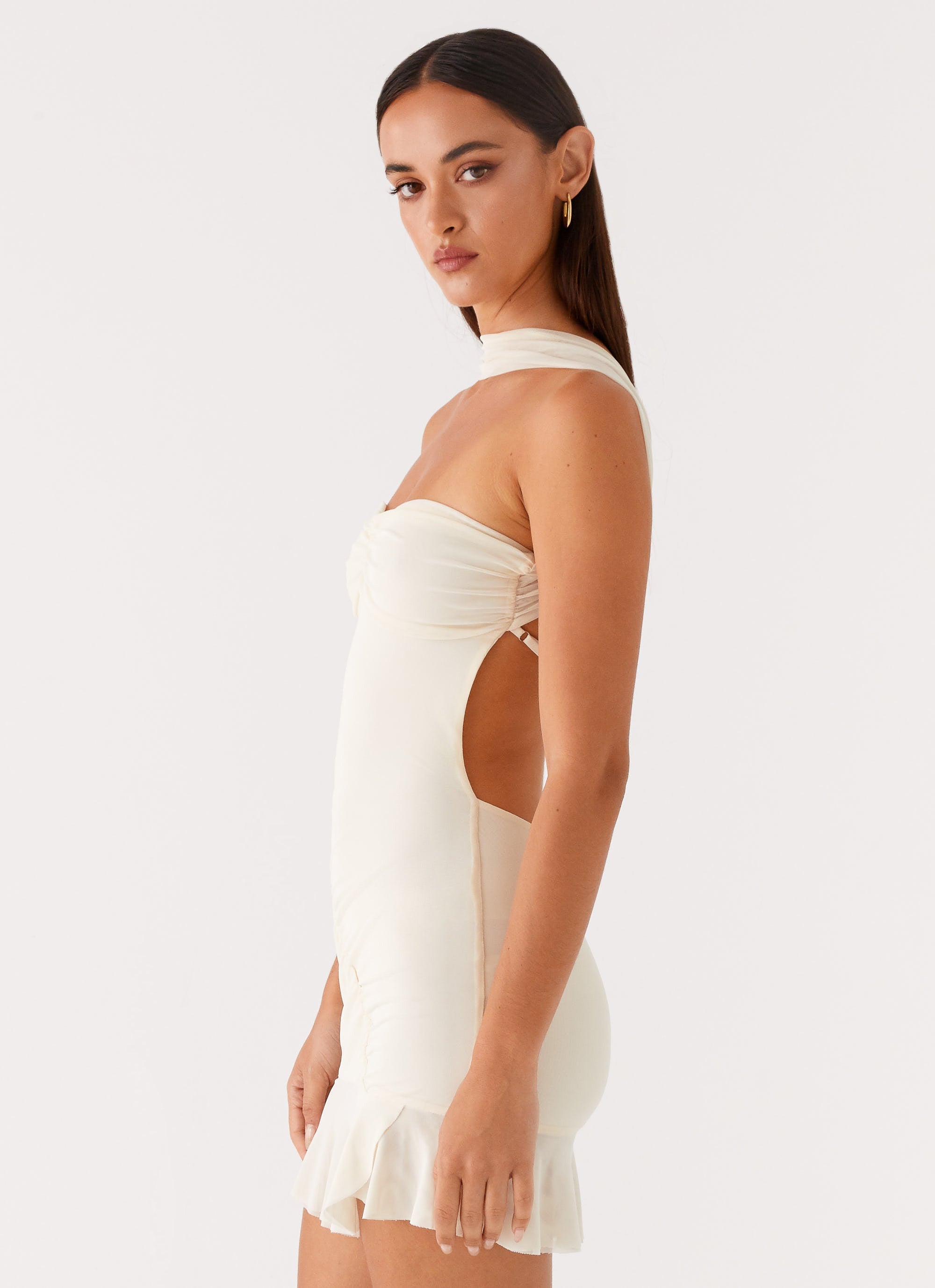 Pari Open Back Mini Dress Ivory 2