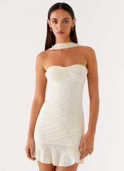 Pari Open Back Mini Dress Ivory 4