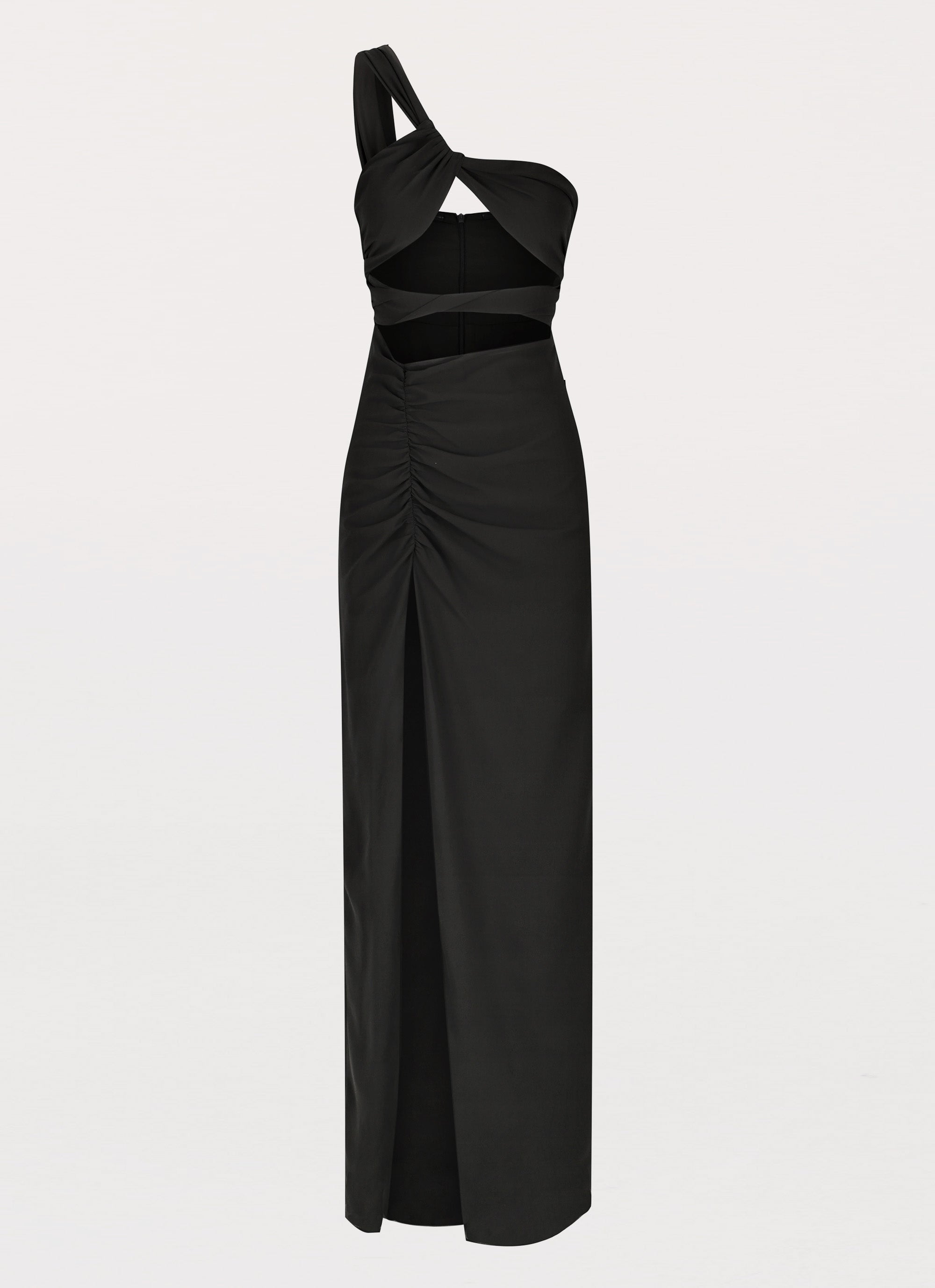 Womens Calling On You Maxi Dress in the colour Black in front of a light grey background