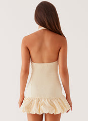 Womens Georgina Denim Mini Dress in the colour Antique in front of a light grey background
