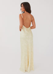 Womens Sorrento Sun Maxi Dress in the colour Yellow Floral in front of a light grey background