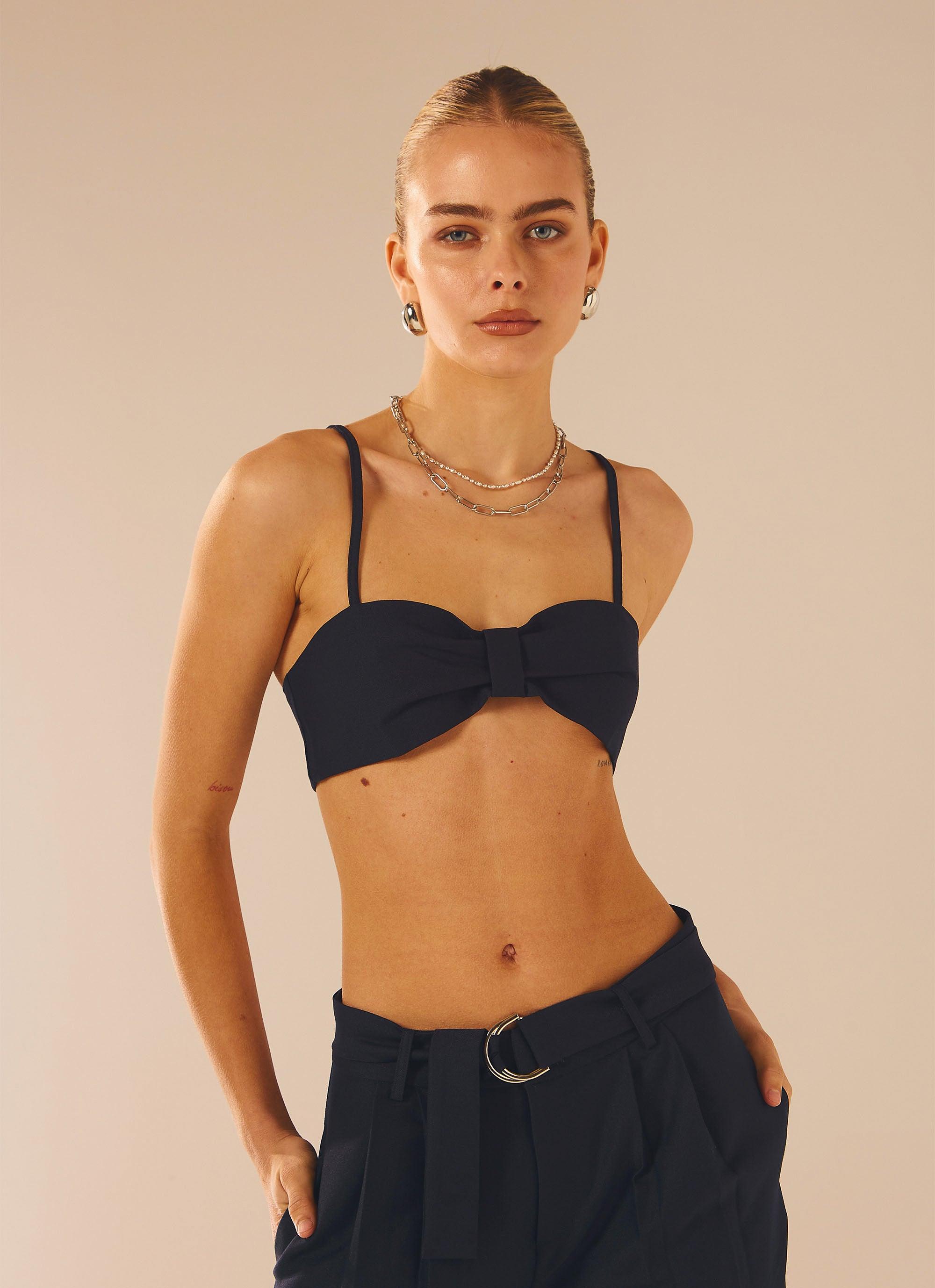 City Slicker Bandeau Top - Navy Ink - Peppermayo US