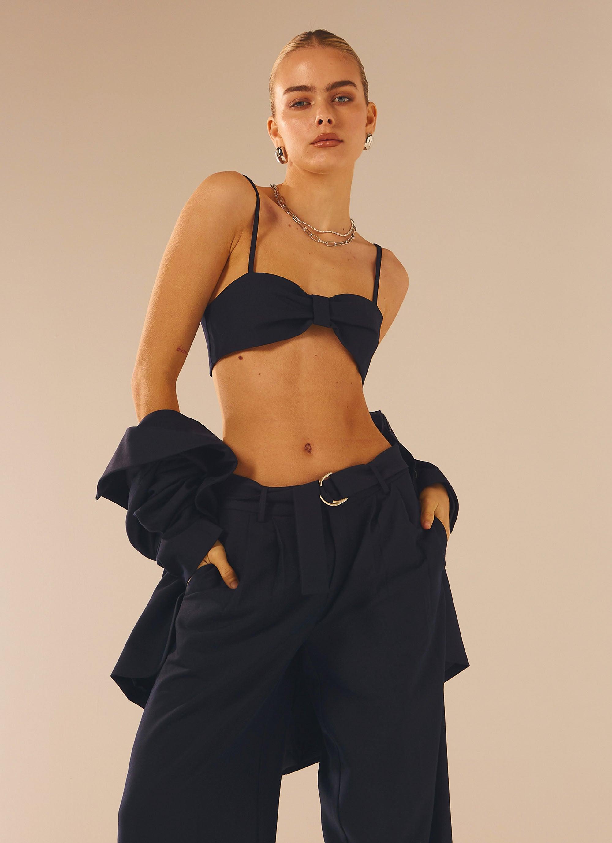 City Slicker Bandeau Top - Navy Ink - Peppermayo US
