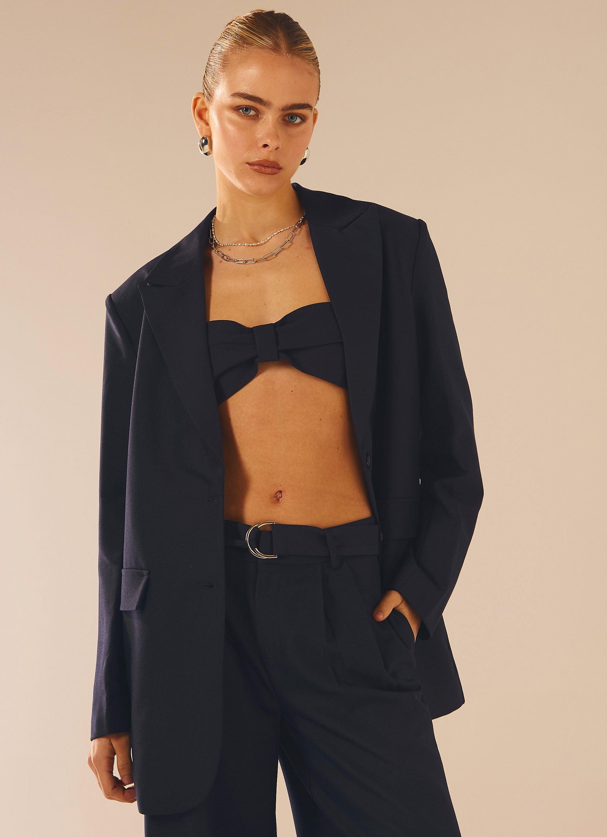 City Slicker Bandeau Top - Navy Ink - Peppermayo US