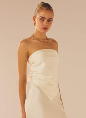 Mixed Signals Satin Scarf Top - Pearl - Peppermayo US