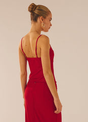 Bittersweet Mesh Cami Top - Red Rose - Peppermayo US
