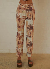 Late Nights in N.Y Pants - Neutral Film Graphic - Peppermayo US