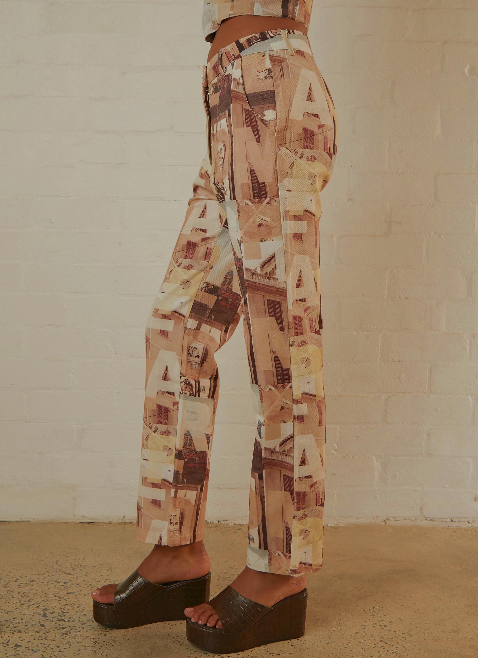 Late Nights in N.Y Pants - Neutral Film Graphic - Peppermayo US