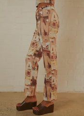 Late Nights in N.Y Pants - Neutral Film Graphic - Peppermayo US