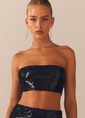 Emma Sequin Bustier - Black - Peppermayo US