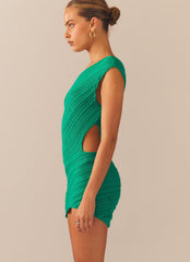 Percilla Ladder Knit Mini Dress - Evergreen - Peppermayo US