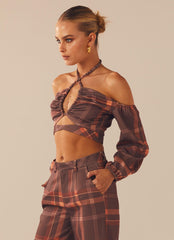 Lose My Cool Crop Top - Chestnut - Peppermayo US