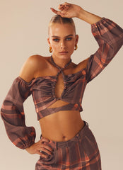 Lose My Cool Crop Top - Chestnut - Peppermayo US
