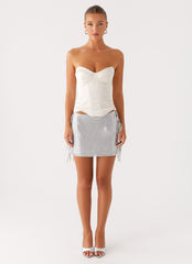 Popstar Glomesh Mini Skirt Silver 1 Peppermayo
