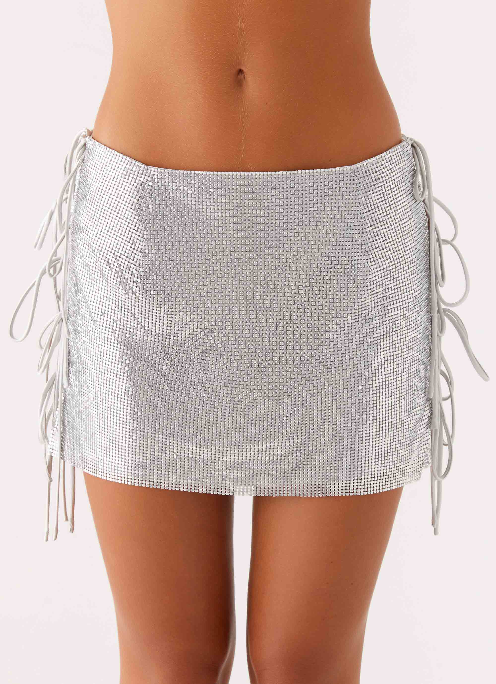 Popstar Glomesh Mini Skirt Silver 6