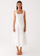 Quinn Midi Dress White 1 Peppermayo