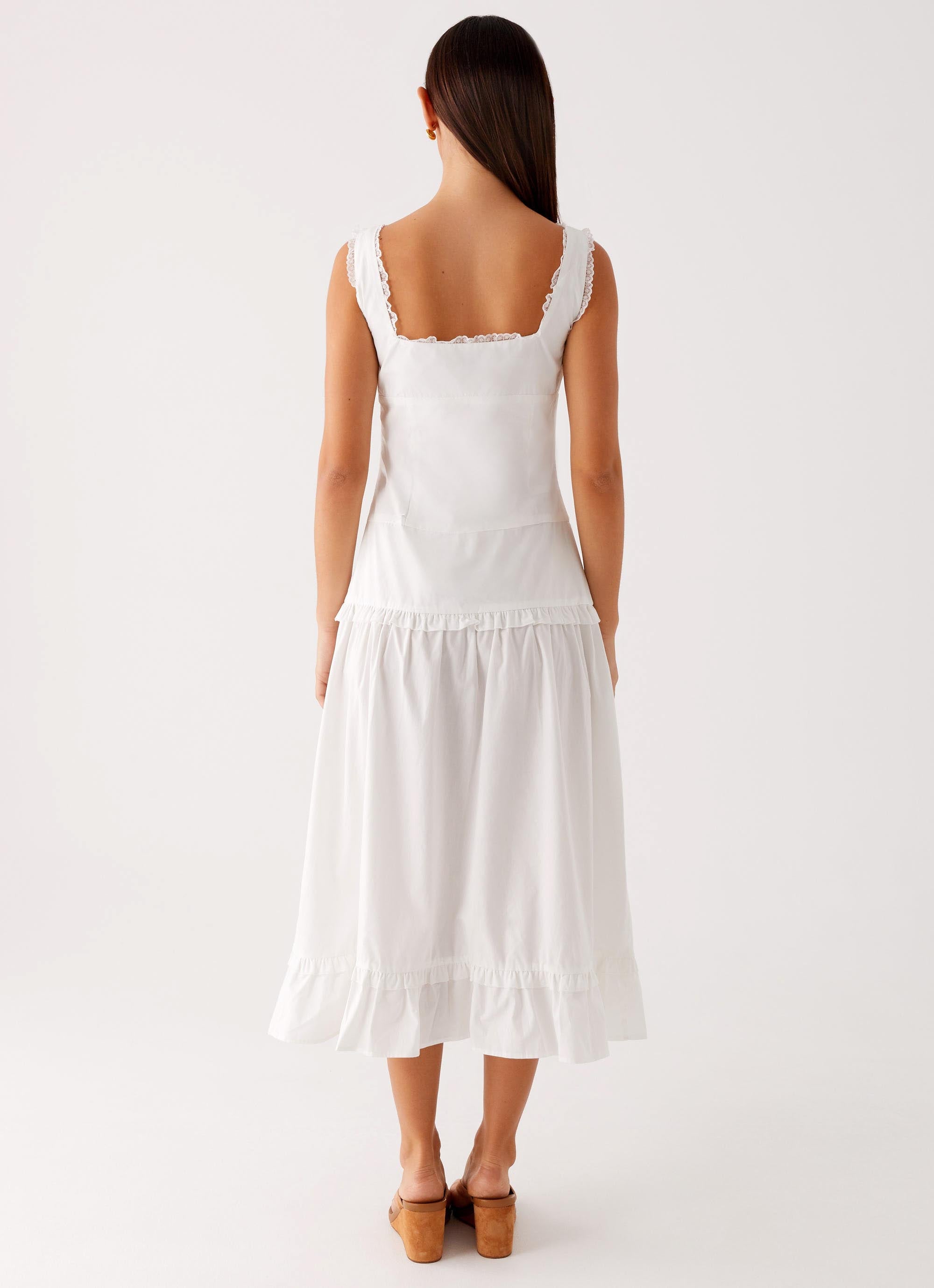 Quinn Midi Dress White 3 Peppermayo