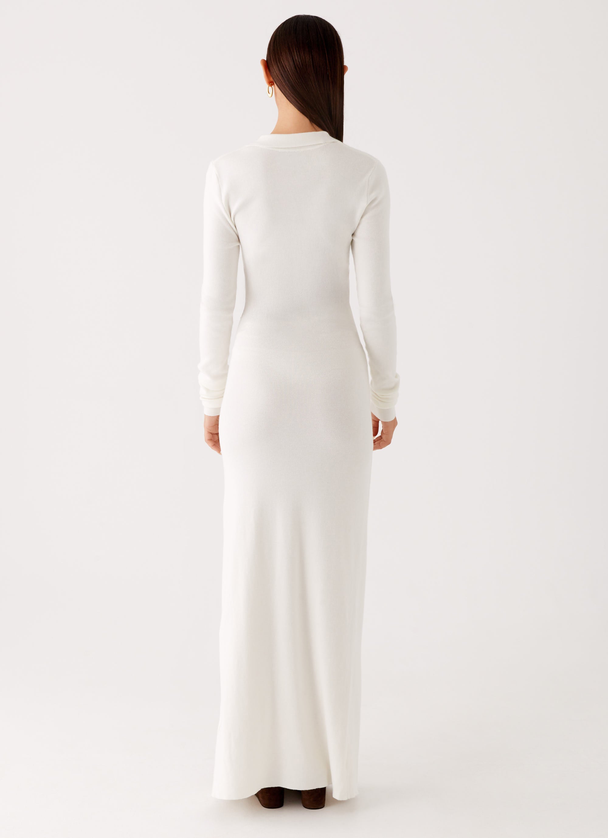 Sabetha Knit Maxi Dress White 3 Peppermayo
