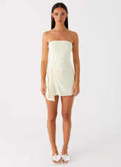 Sana Strapless Mini Dress Yellow 1 Peppermayo