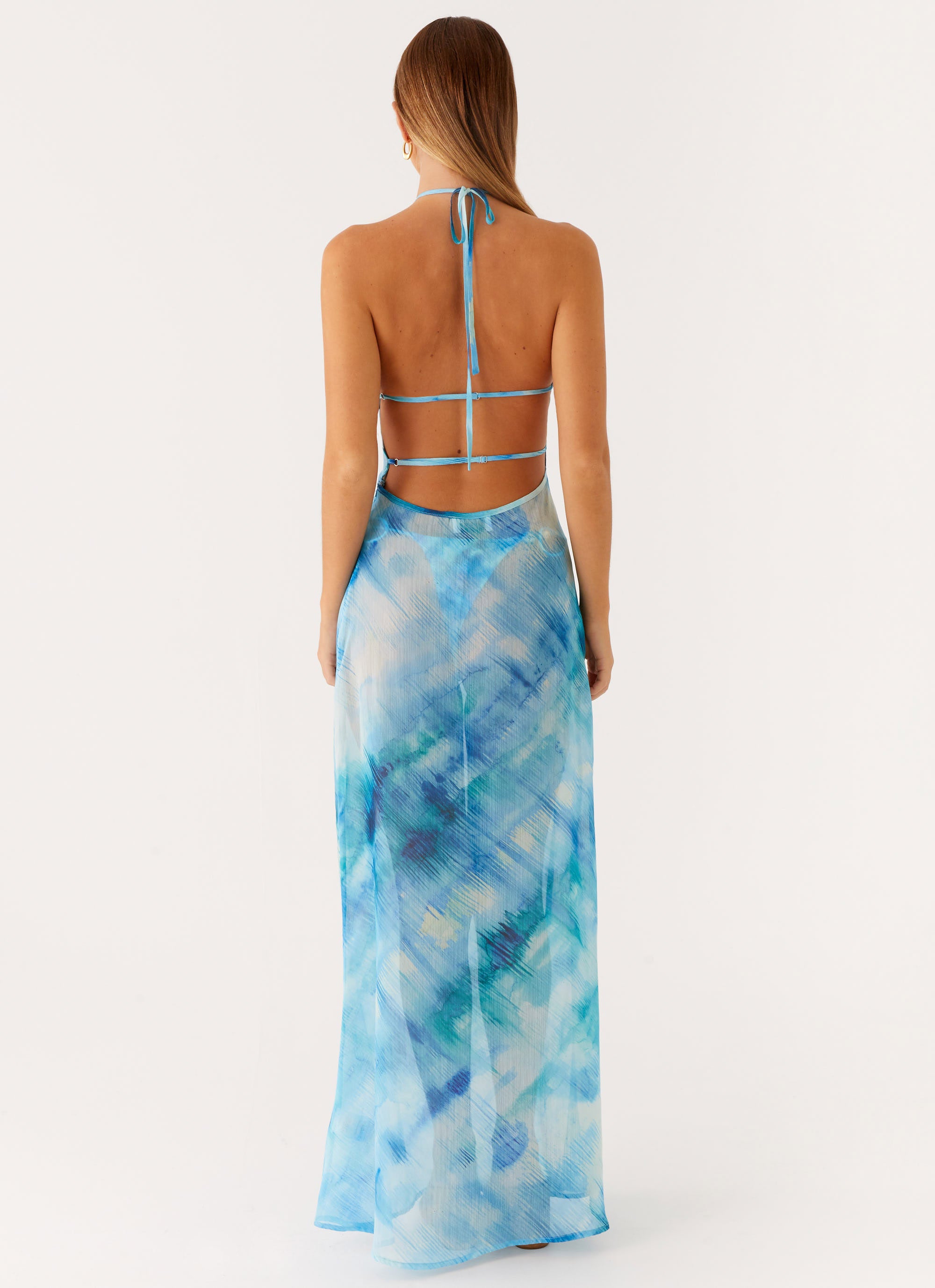 Sandra Maxi Dress Blue Tie Dye 3 Peppermayo
