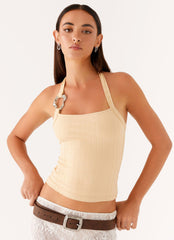 Selene Halter Top Tan 2