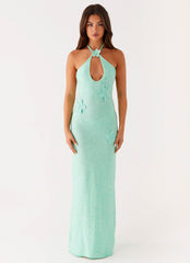 Senna Knit Maxi Dress Pastel Green 1 Peppermayo