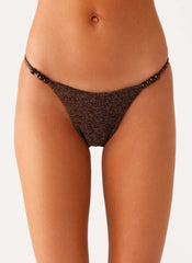 Serefina Bead Bikini Bottom - Chocolate