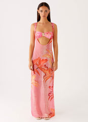 Sorella Maxi Dress Tropical Pink Print 1 Peppermayo