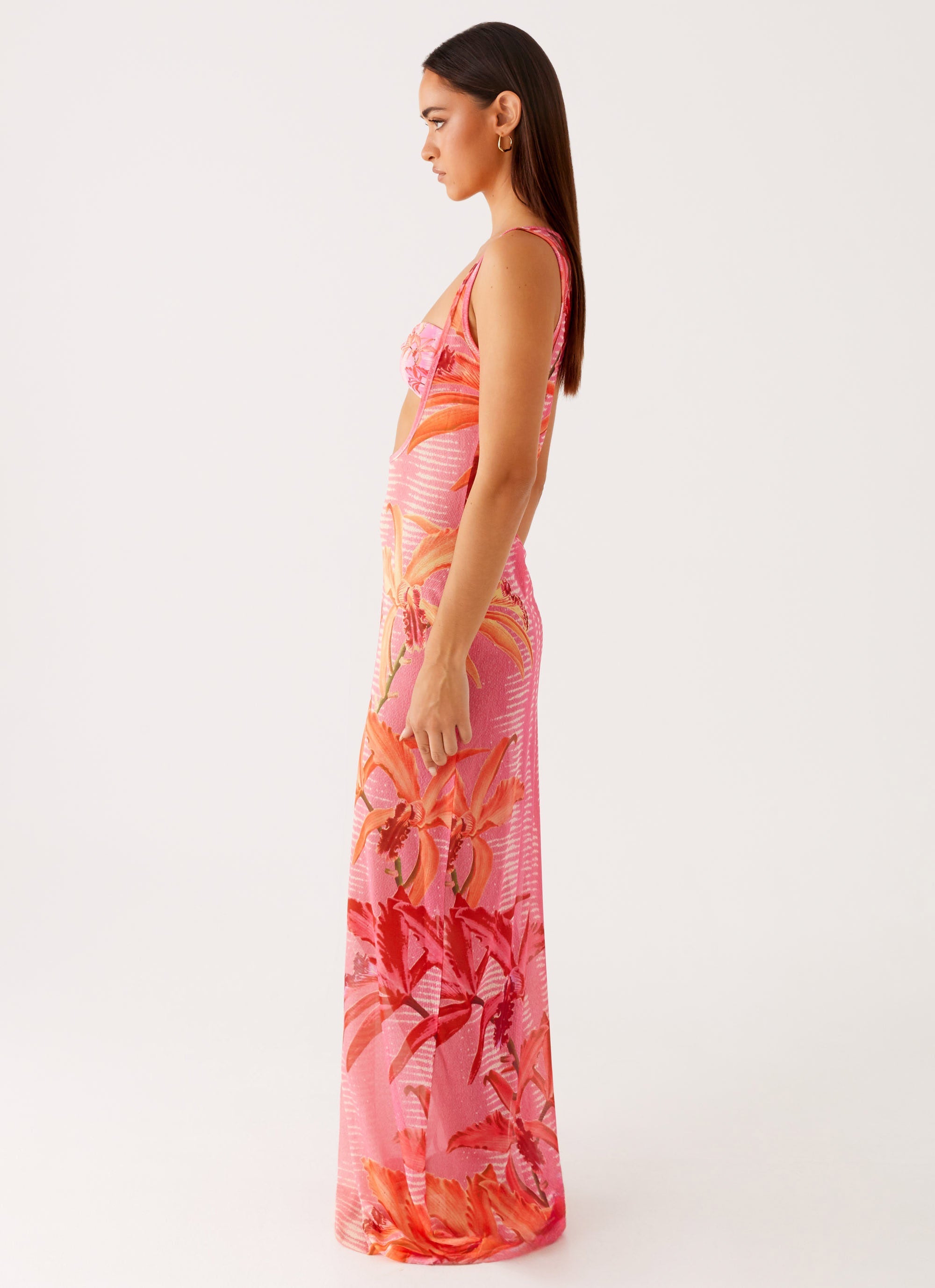 Sorella Maxi Dress Tropical Pink Print 2 Peppermayo