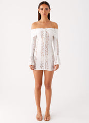 Syvanna Lace Mini Dress White 1 Peppermayo