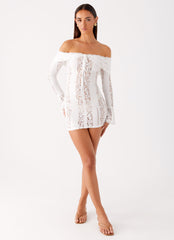 Syvanna Lace Mini Dress White 2 Peppermayo