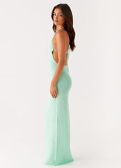Tropez Knit Maxi Dress Pastel Green 2 Peppermayo