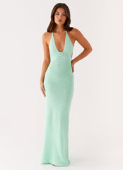 Tropez Knit Maxi Dress Pastel Green 3 Peppermayo